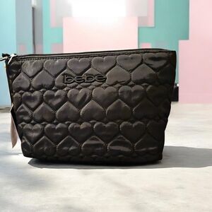 Bebe Black Quilted Travel Bag Comes With 2 Toiletry Bottles NWT